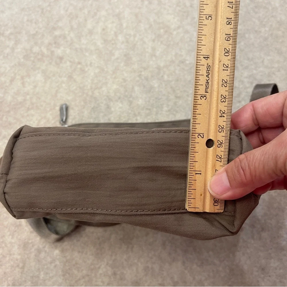 Baggallini Brown Portobello Zip Pocket Nylon Crossbody Bag